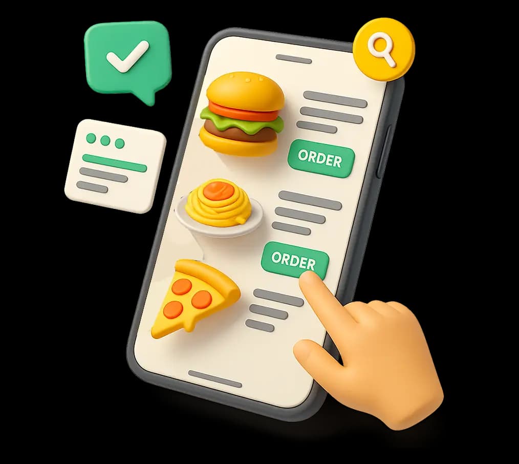Interface moderne de menu digital sur tablette